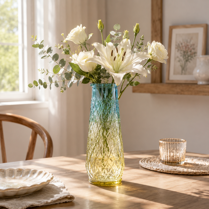 Nordic Embossed Glass Vase