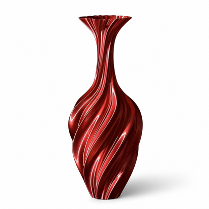 Twisted Art Vase (Silk Red)