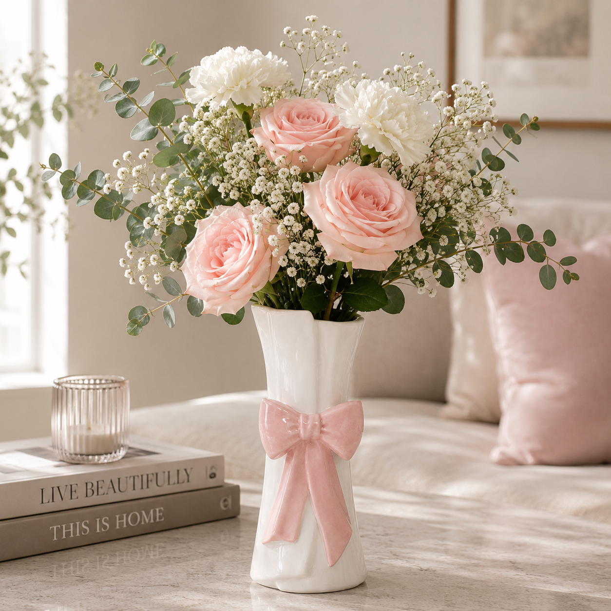 Charming Bow Ceramic Vase