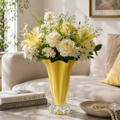 French Petal Glass Vase