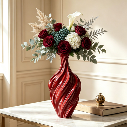Twisted Art Vase (Silk Red)