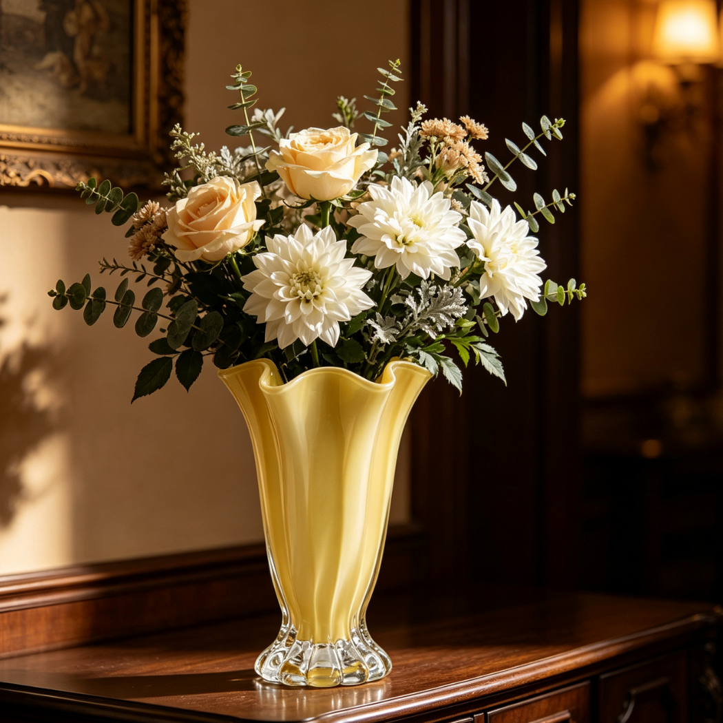 French Petal Glass Vase