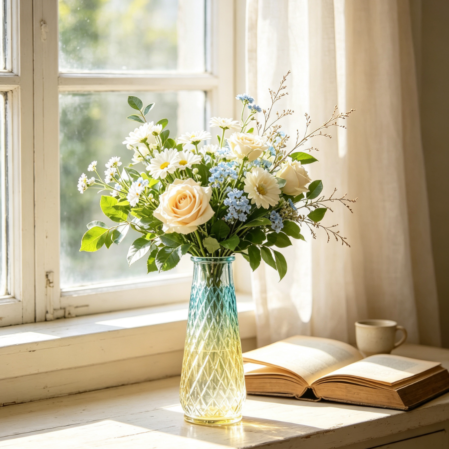 Nordic Embossed Glass Vase